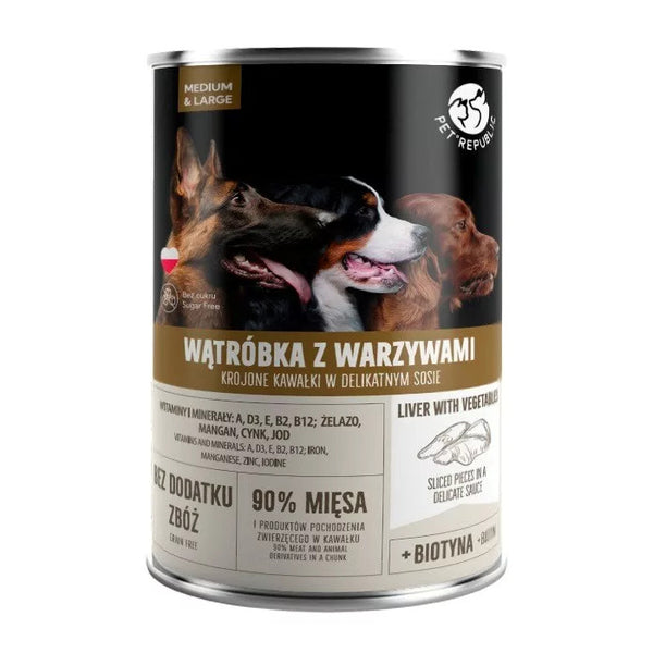 PET REPUBLIC Adult Medium & Large Liver with vegetables - wet dog food - 1250g